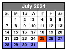 Kayak Tour July Schedule