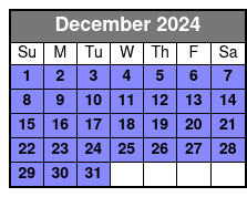 Kayak Tour December Schedule