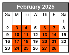 Riverside Hotel Meeting Point February Schedule