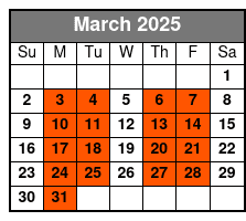 Riverside Hotel Meeting Point March Schedule