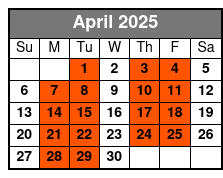 Riverside Hotel Meeting Point April Schedule