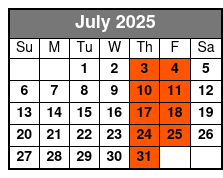 Riverside Hotel Meeting Point July Schedule