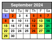 SeaWorld Single Day Ticket September Schedule