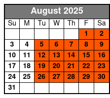 Hop-On Hop-Off 11 AM August Schedule