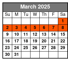 Pontoon and Tritoon Boat Rental March Schedule