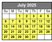 Pontoon and Tritoon Boat Rental July Schedule