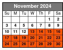 Sit on Top Kayak November Schedule