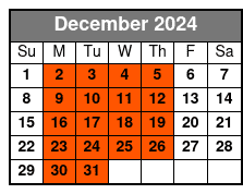 Sunset Cruise December Schedule