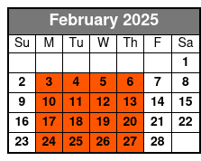 Sunset Cruise February Schedule