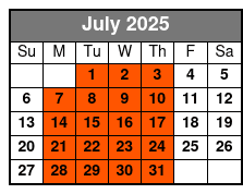 Sunset Cruise July Schedule