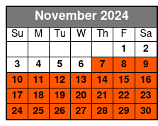 Sunset Cruise November Schedule