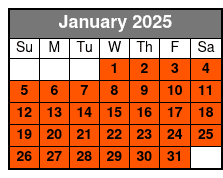 Sunset Cruise January Schedule