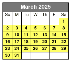 Dolphin Shelling Snorkeling March Schedule