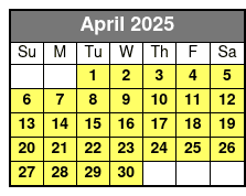 Dolphin Shelling Snorkeling April Schedule