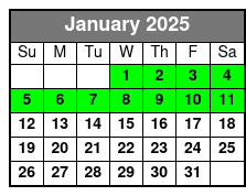 Sunset Sailing January Schedule