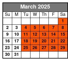 Full Day E-Bike Rental March Schedule