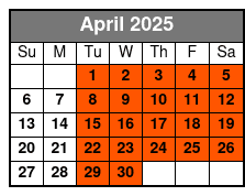 Full Day E-Bike Rental April Schedule