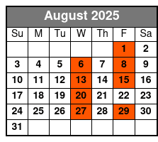 Olé! August Schedule