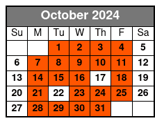 3/4 Day Fishing October Schedule