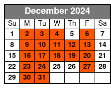 3/4 Day Fishing December Schedule