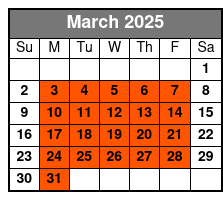 3/4 Day Fishing March Schedule