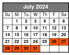 Clear Tandem Kayak July Schedule