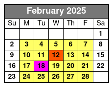 2 Hour Shelling Cruise February Schedule