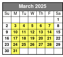 2 Hour Shelling Cruise March Schedule