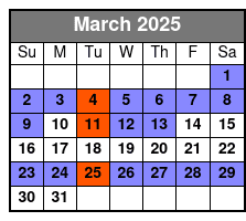 Admission Ticket March Schedule