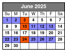 Admission Ticket June Schedule