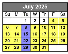 Admission Ticket July Schedule