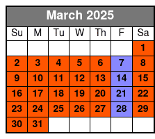 1 Hour 30 Minutes March Schedule