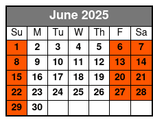 Admission for Two + Champagne June Schedule