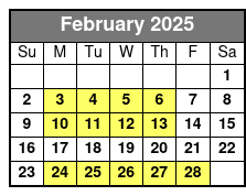 Ice Skating Off Peak February Schedule