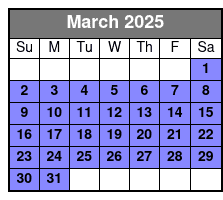 Wonderland Tour of Central Park March Schedule