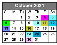 Skyline Kayak Tour October Schedule