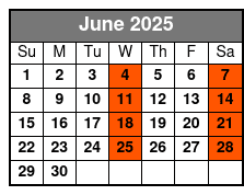 NYC Statue of Liberty Kayak June Schedule