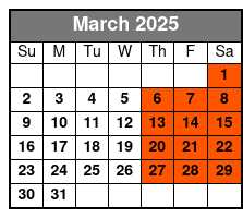 Découverte Washington Heights March Schedule