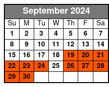 Pickup at Queens Or Brooklyn September Schedule