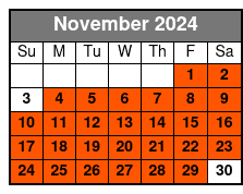 2 Hours Tour November Schedule