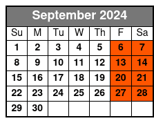 Bronze Package September Schedule