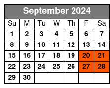 Silver Package September Schedule