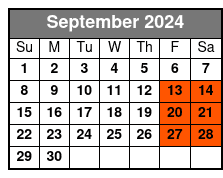 Gold Package September Schedule