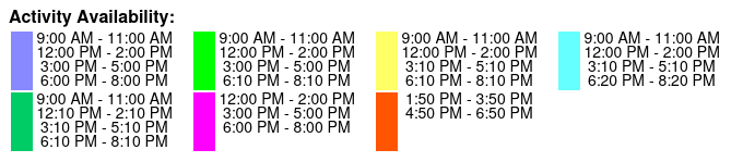 Standard Experience Color Key