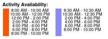 2 - Hours Private Tour Color Key