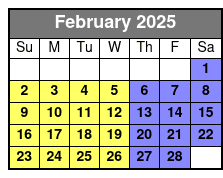 Departure February Schedule