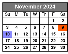 Departure Time November Schedule