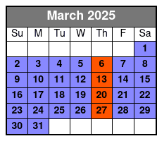 Liberty Cruise Standard March Schedule