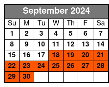 Late Afternoon Shoot September Schedule