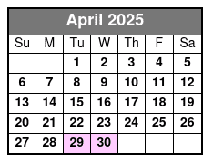 Tour April Schedule